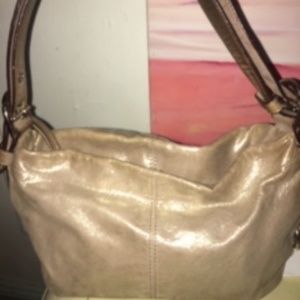 Authentic Coach Gold Leather Purse